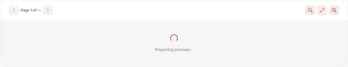 The file viewer showing a loading spinner and the words Preparing preview